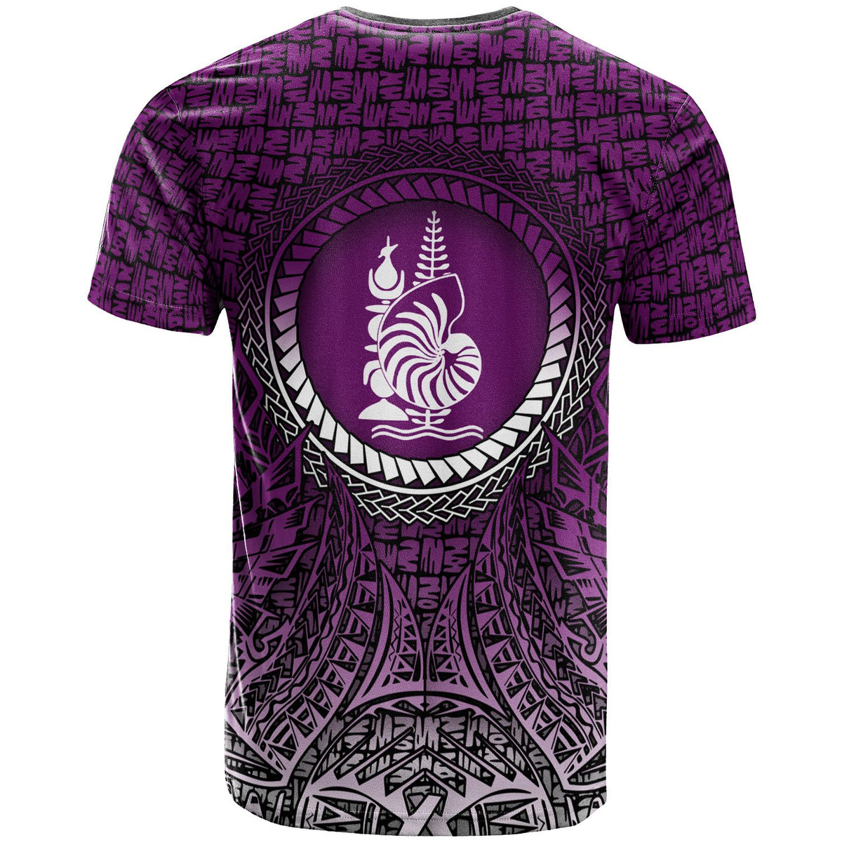 New Caledonia T Shirt Circle Pattern Purple - Polynesian Pride