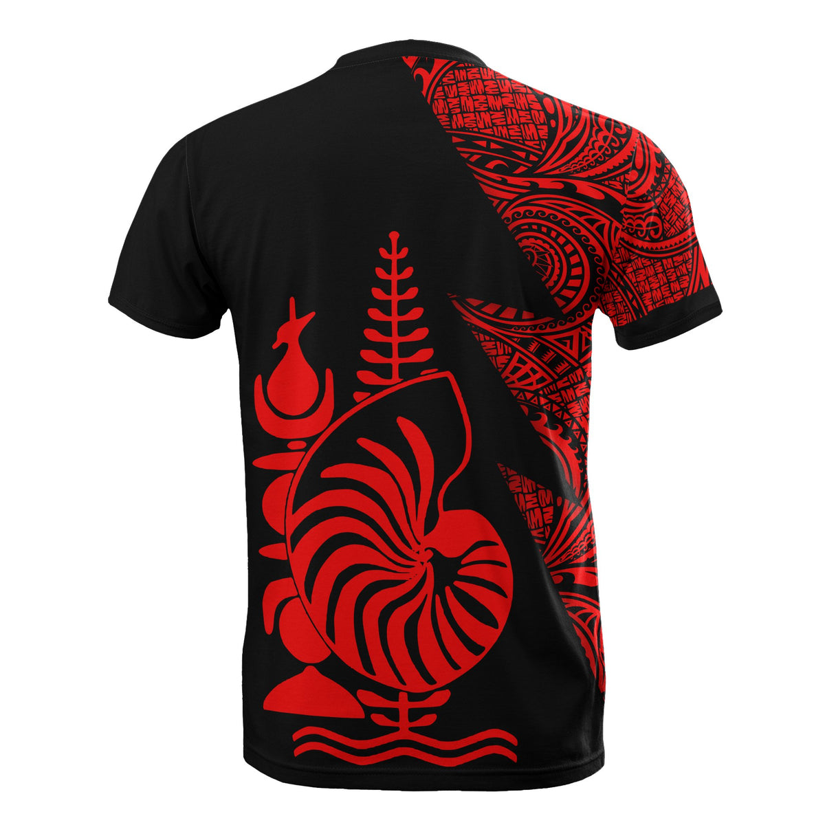 New Caledonia T Shirt Polynesian Pattern Red Flash Style - Polynesian Pride