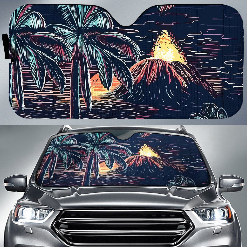 Night On The Land Car Sun Shade AH Auto Sun Shade Universal Fit White - Polynesian Pride