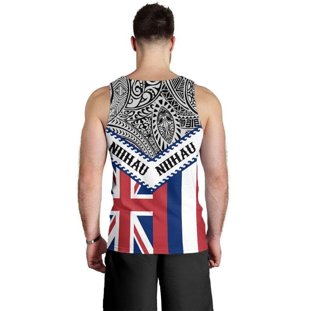 Hawaii Flag Niihau Men's Tank Top - White - Mit Style - AH - Polynesian Pride