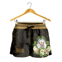 Niue Women's Shorts - Polynesian Gold Patterns Collection - Polynesian Pride