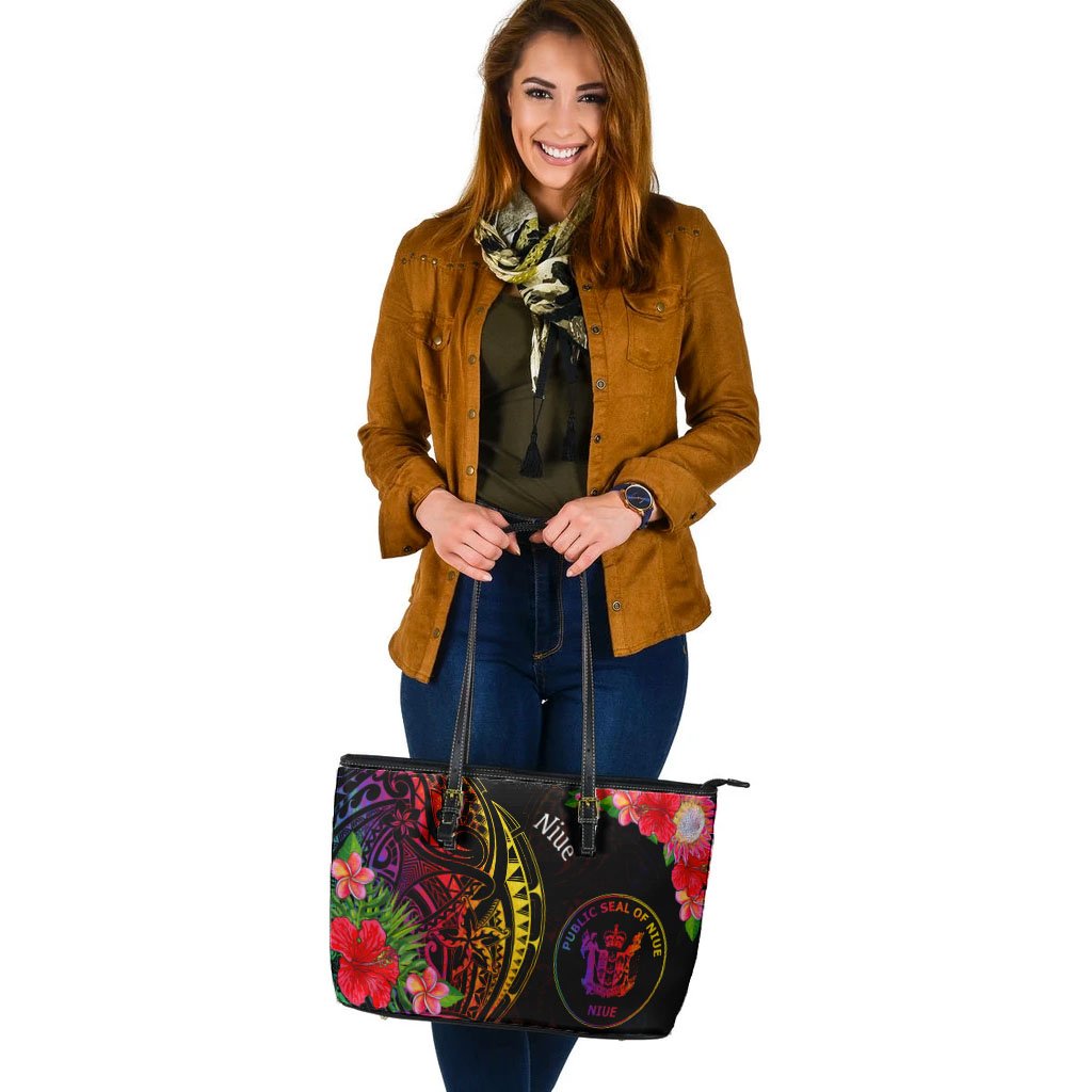 Niue Leather Tote - Tropical Hippie Style - Polynesian Pride