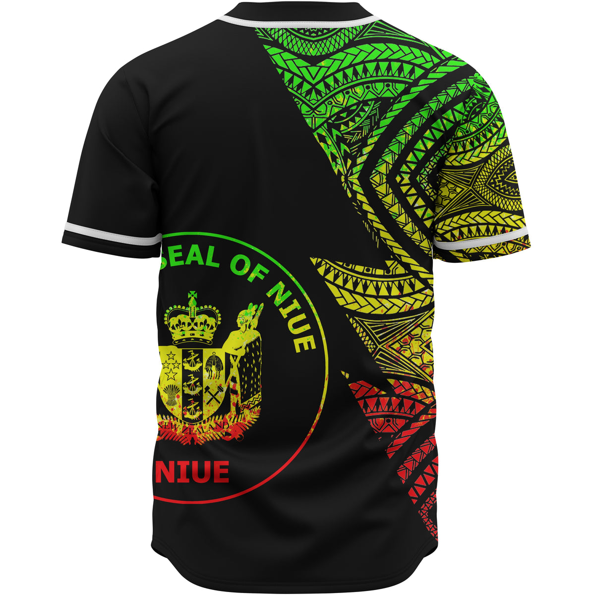 Niue Custom Personalized Baseball Shirt - Flash Style Reggae - Polynesian Pride