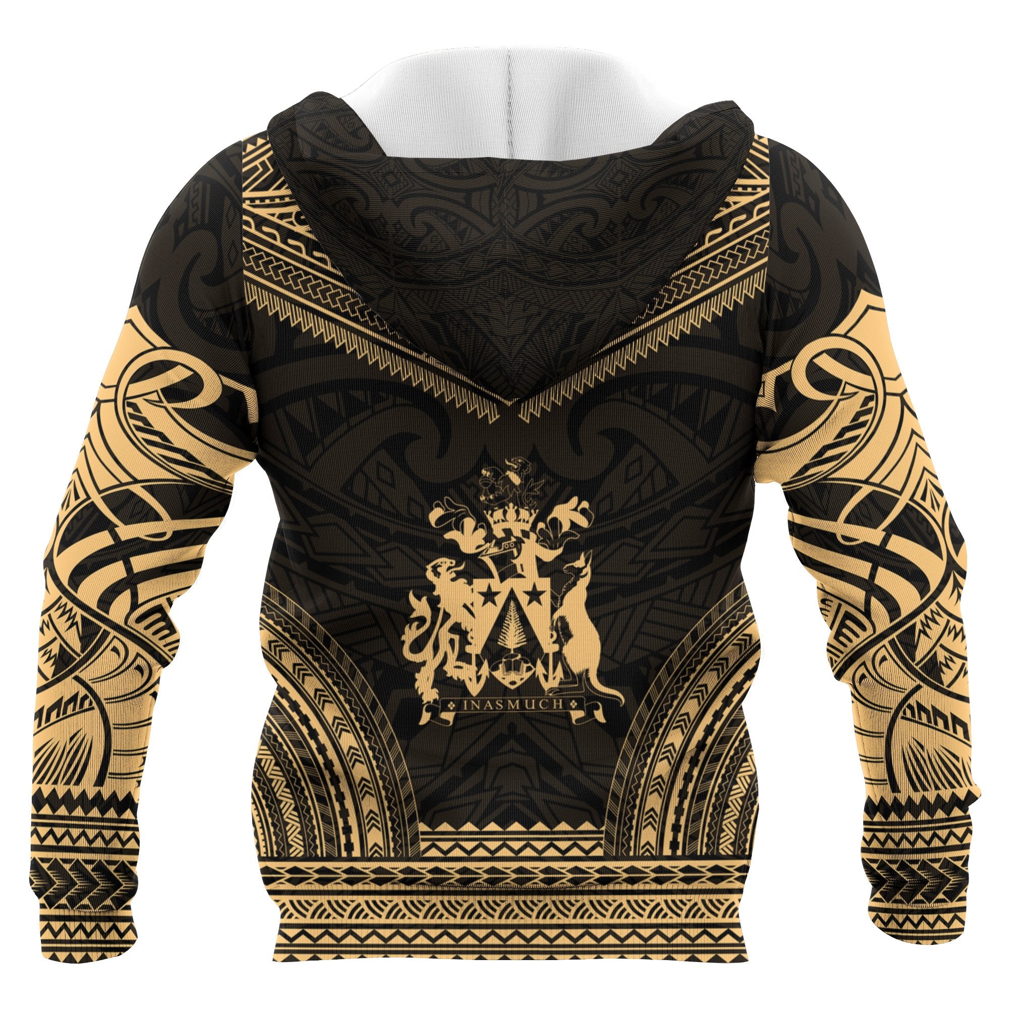 Norfolk Island Polynesian Chief Custom Zip up Hoodie Gold Version Unisex Gold - Polynesian Pride