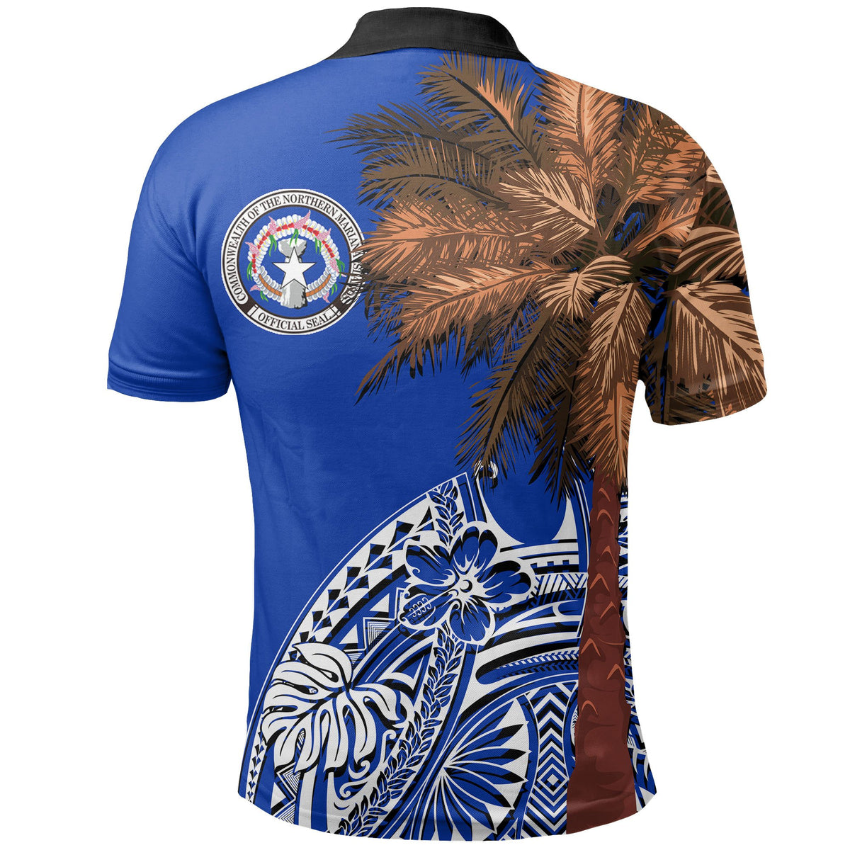 Northern Mariana Islands Polo Shirt Polynesian Palm Tree Flag - Polynesian Pride
