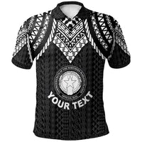 Northern Mariana Islands Custom Polo Shirt Polynesian Armor Style Black Unisex Black - Polynesian Pride