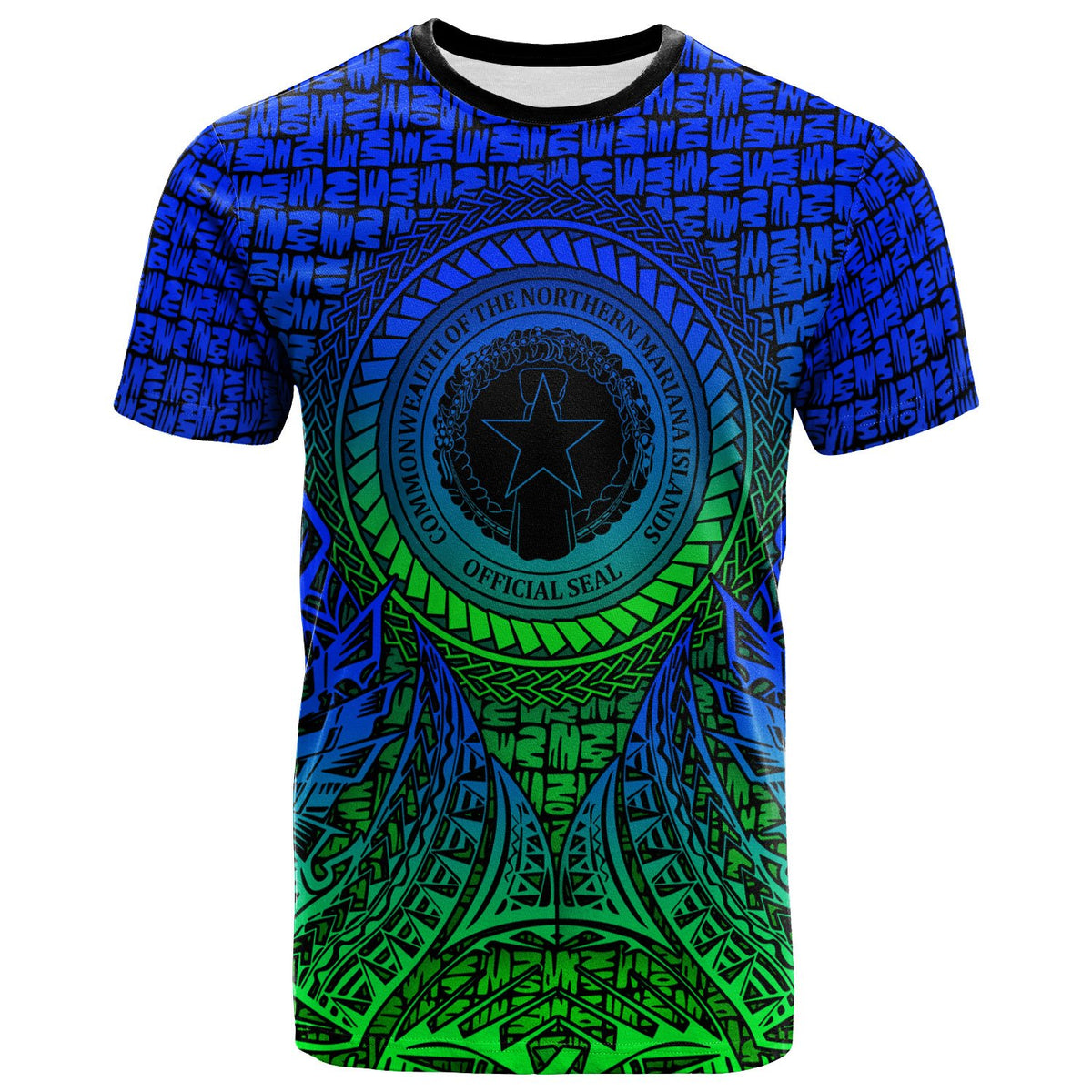 Northern Mariana Islands T Shirt Circle Pattern Blue Unisex Blue - Polynesian Pride
