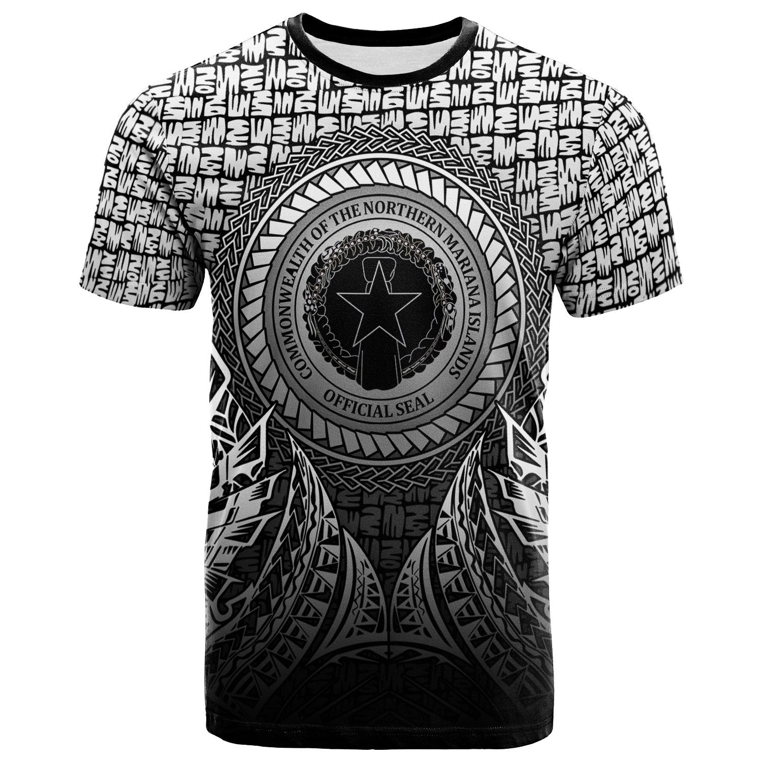 Northern Mariana Islands T Shirt Circle Pattern Black Unisex Black - Polynesian Pride