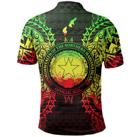 Northern Mariana Islands Polo Shirt Seal Map Polynesian Tattoo Reggae - Polynesian Pride