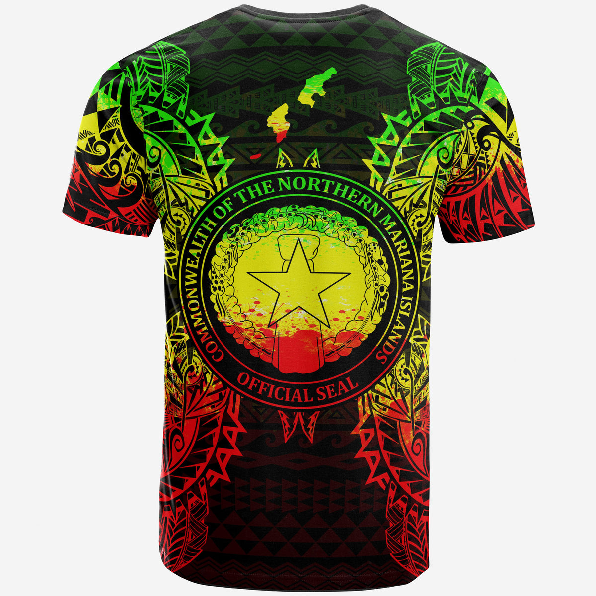 Northern Mariana Islands All T Shirt Northern Mariana Islands Seal Map Polynesian Tattoo Reggae - Polynesian Pride