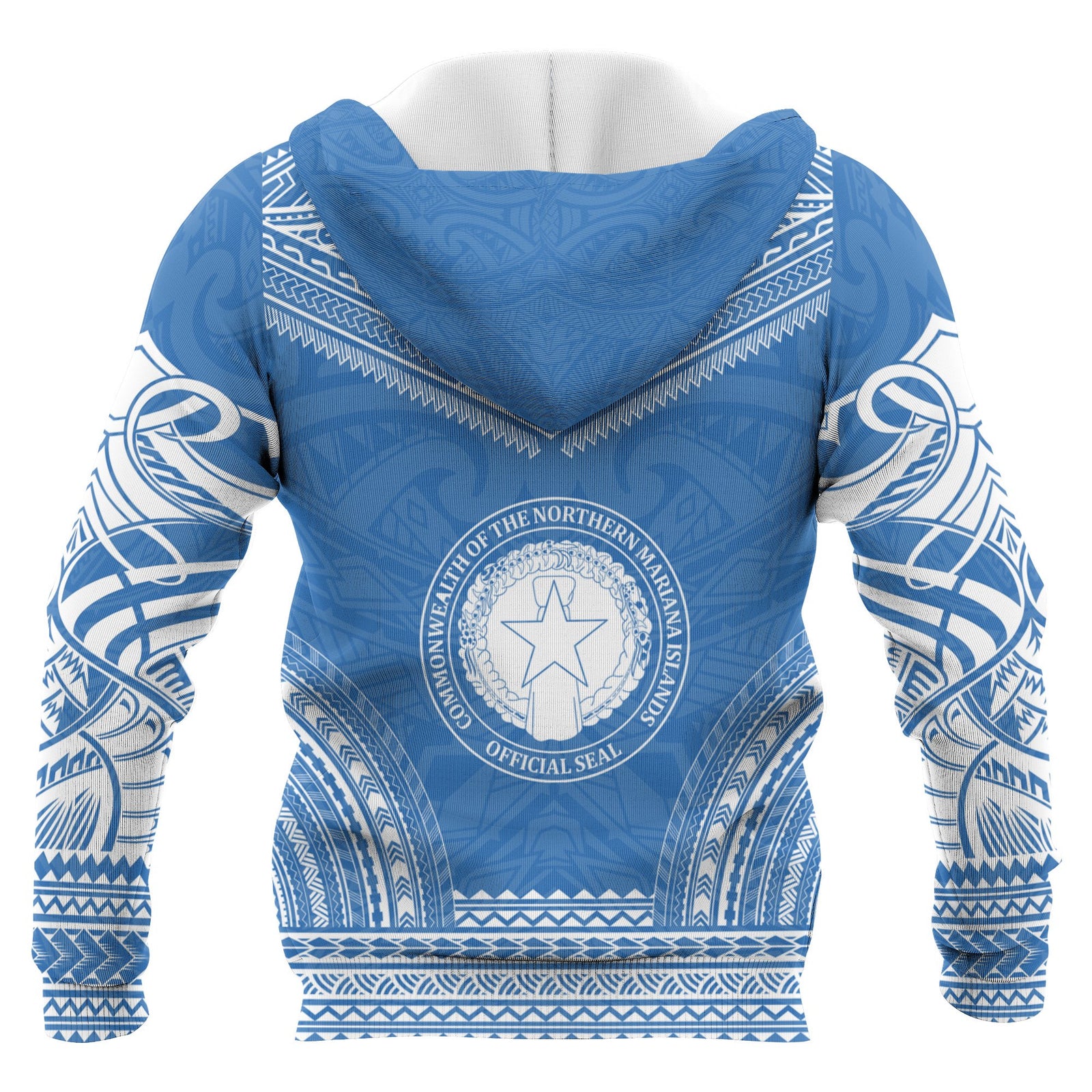 Northern Mariana Island Polynesian Chief Custom Hoodie Flag Version Unisex Blue - Polynesian Pride