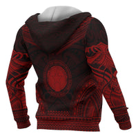 Northern Mariana Island Polynesian Chief Custom Hoodie Red Version - Polynesian Pride