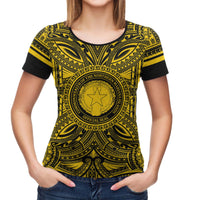 Northern Mariana Islands All T Shirt Northern Mariana Islands Coat Of Arms Polynesian Gold Black - Polynesian Pride