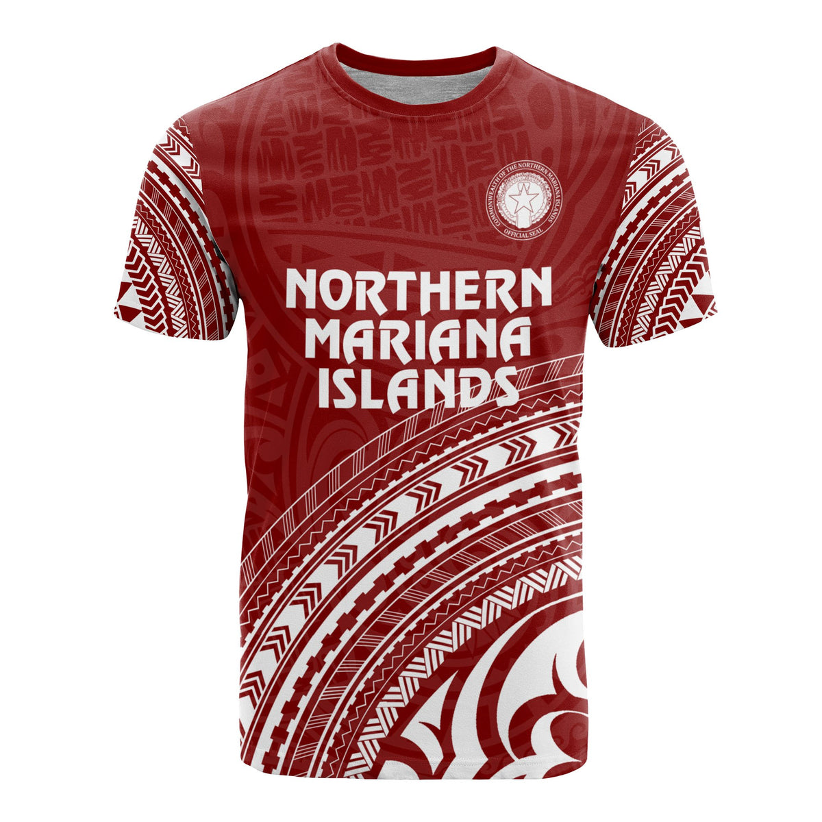 Northern Mariana Islands All Over T Shirt Northern Mariana Islands Flag Polynesian Tribal Red Version Unisex Red - Polynesian Pride