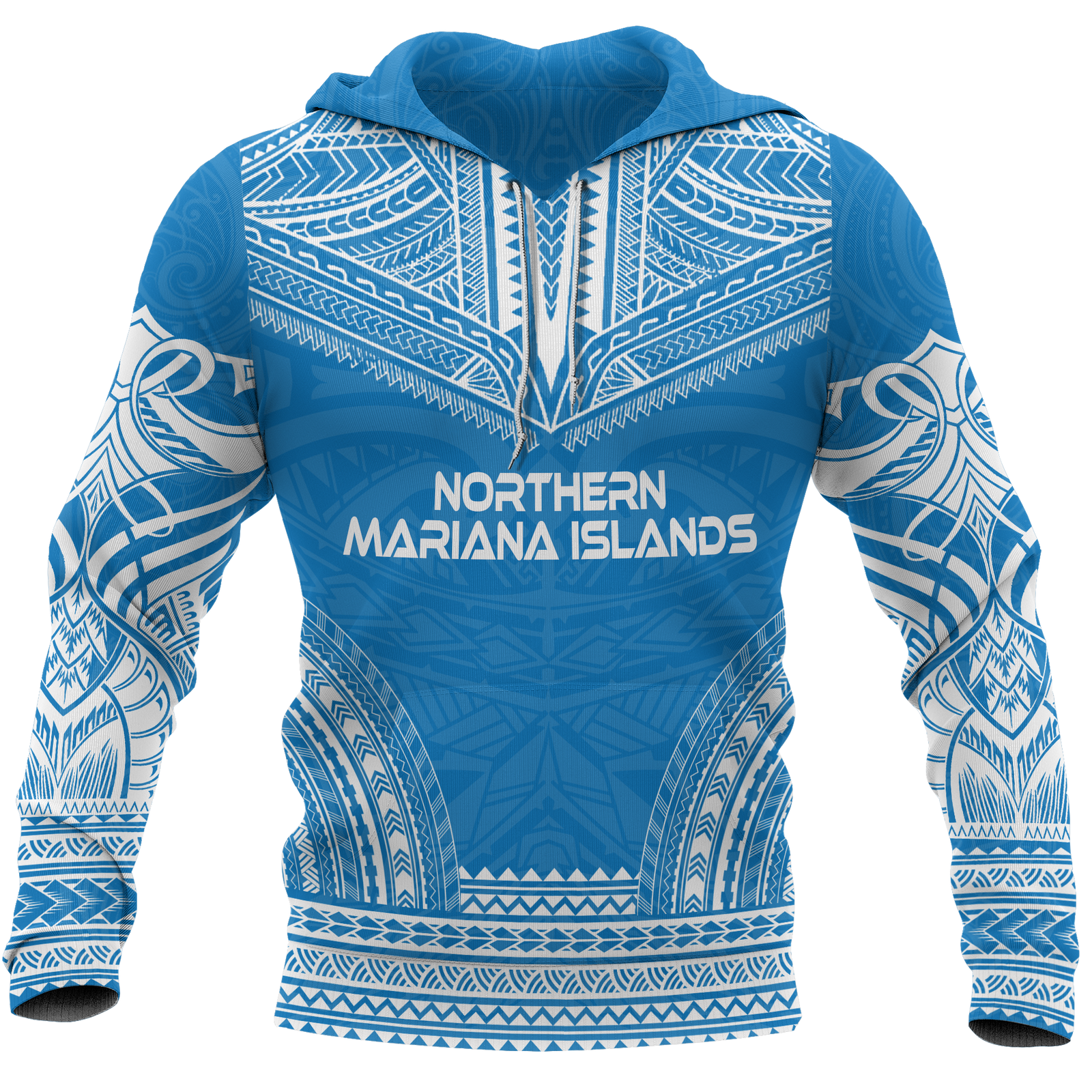 Northern Mariana Islands Polynesian Chief Hoodie Unisex Blue - Polynesian Pride