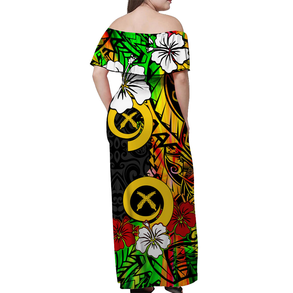 Custom Matching Hawaiian Shirt and Dress Vanuatu Polynesia Tie Dye Hibiscus Flowers LT13 - Polynesian Pride