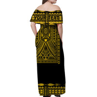 Custom Polynesian Tribal Matching Dress and Hawaiian Shirt Dashiki with Polynesian Tattoo Royal Golden Version LT14 - Polynesian Pride