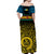 (Custom Personalised) Torba Province Off Shoulder Long Dress Vanuatu Pig Tusk Polynesian Flag Style LT14 - Polynesian Pride