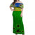 Malampa Province Off Shoulder Long Dress Vanuatu Pig Tusk Polynesian Flag Style LT14 Women Green - Polynesian Pride