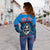 (Custom Personalised) Guam Chamorro Off Shoulder Sweater Latte Stone Blue Polynesian Haligi LT13 - Polynesian Pride