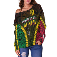 Vanuatu Indigenous Off Shoulder Sweater Proud To Be Ni - Vanuatu Polynesian Pattern LT13 - Polynesian Pride
