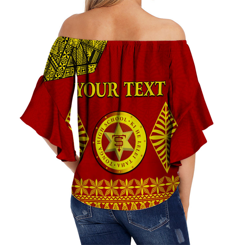(Custom Personalised) Tonga High School Off Shoulder Waist Wrap Top Tongan Ngatu LT13 - Polynesian Pride