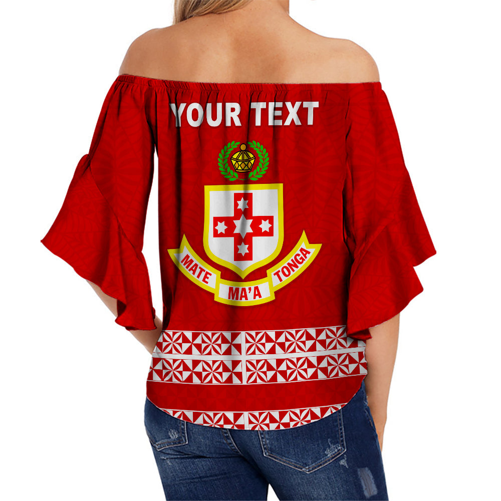 (Custom Personalised) Kolisi Tonga Off Shoulder Waist Wrap Top - TCA LT13 - Polynesian Pride