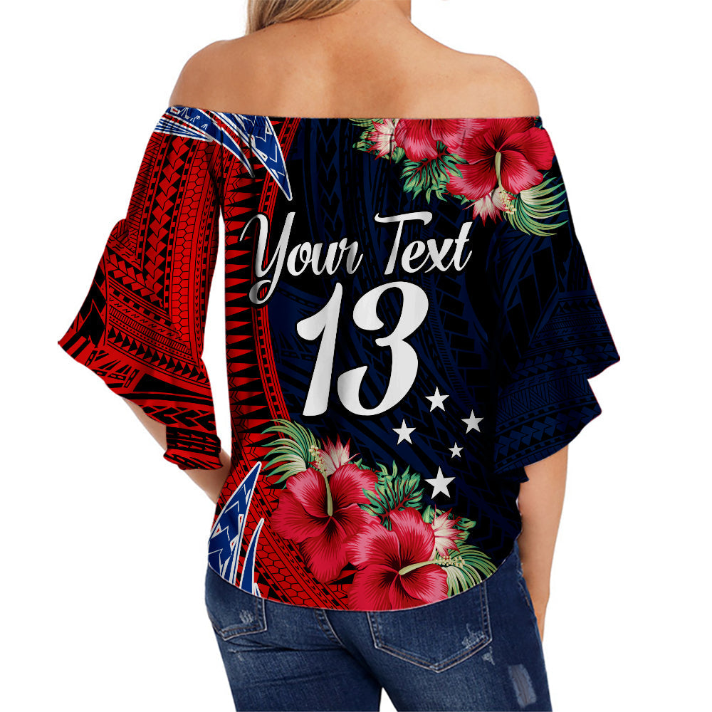 (Custom Text and Number) Samoa Fathers Day Off Shoulder Waist Wrap Top Polynesian Best Dad Ever LT13 - Polynesian Pride