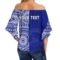(Custom Personalised) Queen Salote Tonga College Off Shoulder Waist Wrap Top Class Of Year Tongan Ngatu Pattern LT14 - Polynesian Pride
