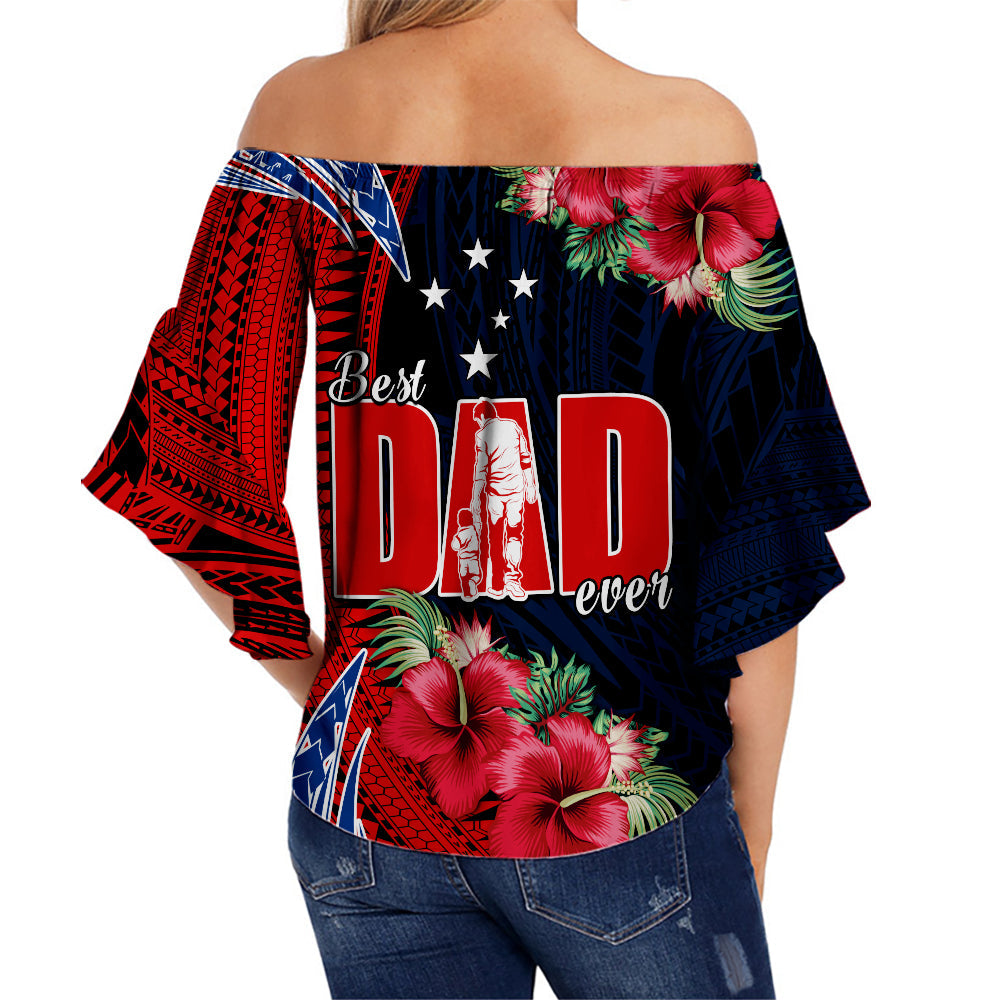 Samoa Fathers Day Off Shoulder Waist Wrap Top Polynesian Best Dad Ever LT13 - Polynesian Pride