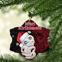 New Zealand Christmas Ornaments Hei Tiki Red Pohutukawa Meri Kirihimete LT14 - Polynesian Pride