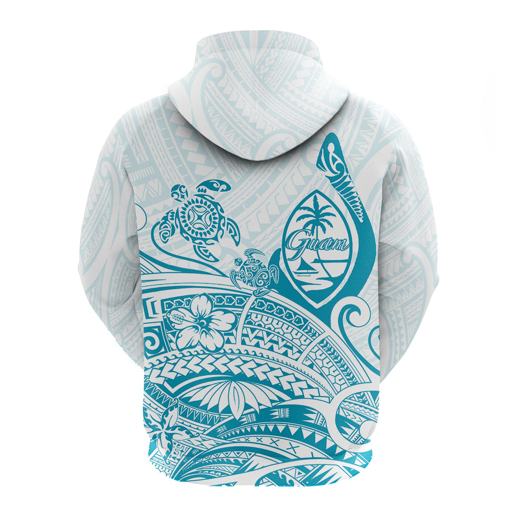 Custom Guam Zip up Hoodie Ocean and Turtle Simple Style LT7 - Polynesian Pride