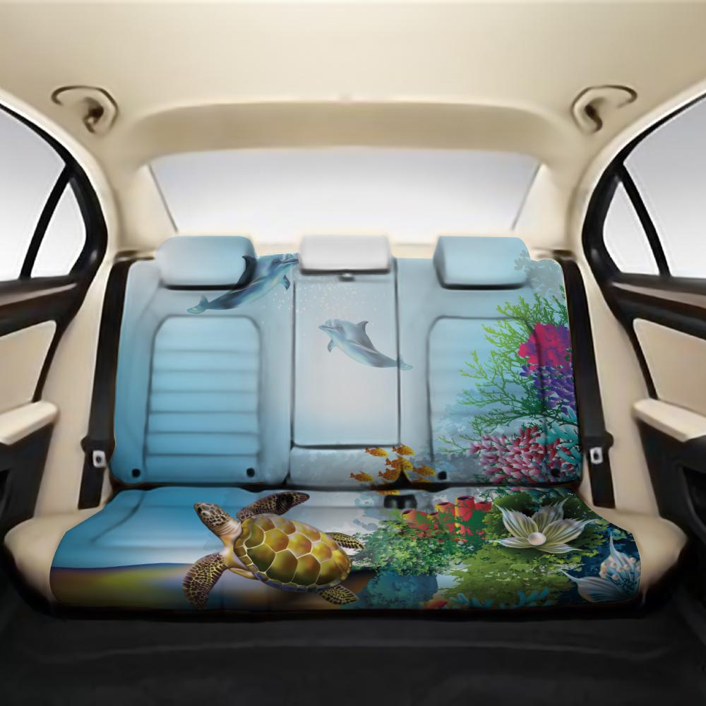 Ocean Cartoon Back Seat Cover AH One Size Black Back Car Seat Covers - Polynesian Pride