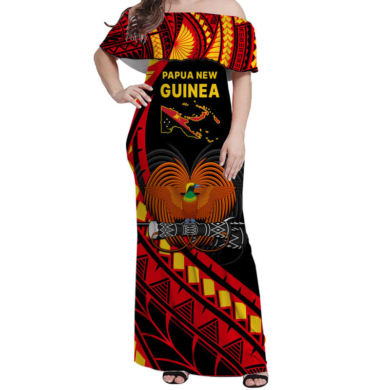 Papua New Guinea Matching Dress and Hawaiian Shirt The Greater Bird of Paradise LT9 - Polynesian Pride