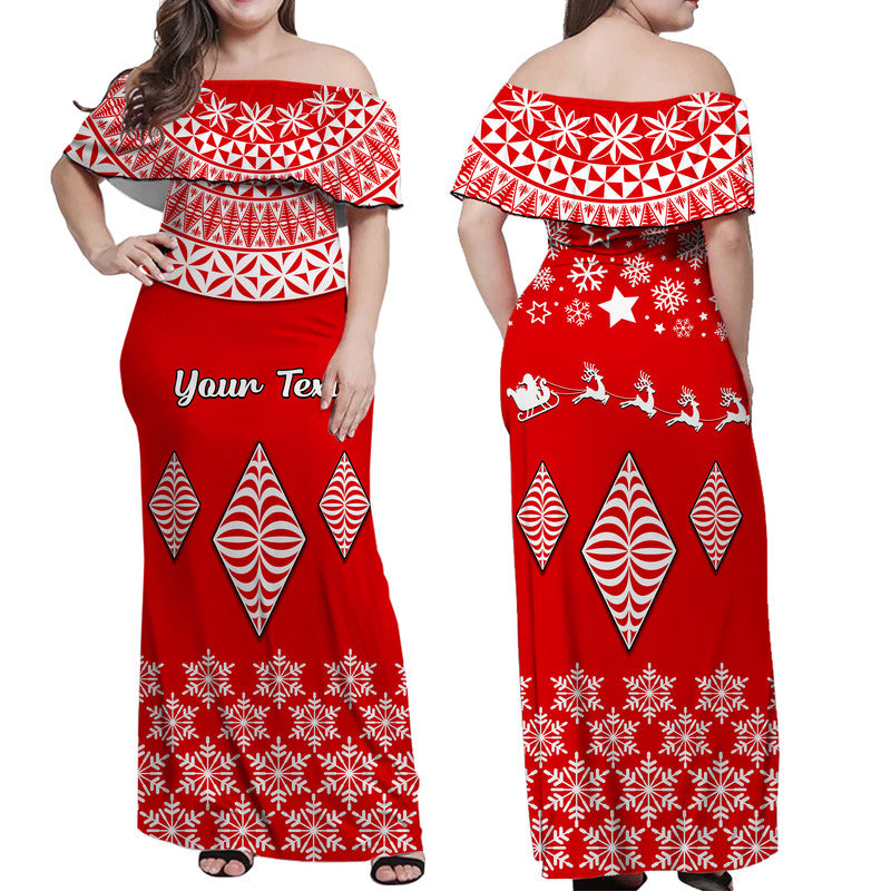 Custom Merry Christmas Tonga Kupesi Ngatu Matching Dress and Hawaiian Shirt LT9 - Polynesian Pride