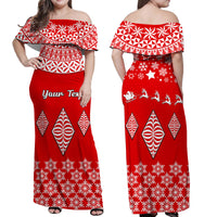 Custom Merry Christmas Tonga Kupesi Ngatu Matching Dress and Hawaiian Shirt LT9 - Polynesian Pride