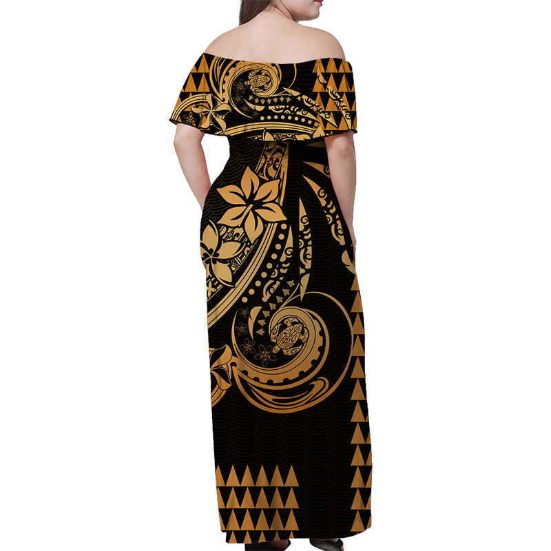 Kakau Hawaiian Polynesian Matching Dress and Hawaiian Shirt Gold LT6 - Polynesian Pride