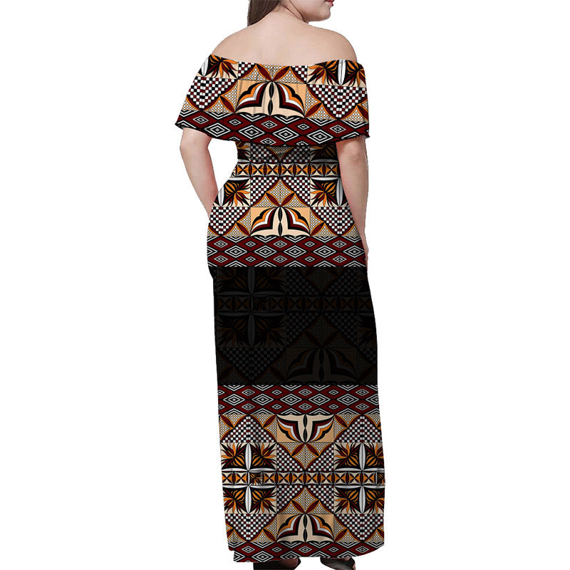 Samoa Matching Dress and Hawaiian Shirt Siapo Patterns LT6 - Polynesian Pride