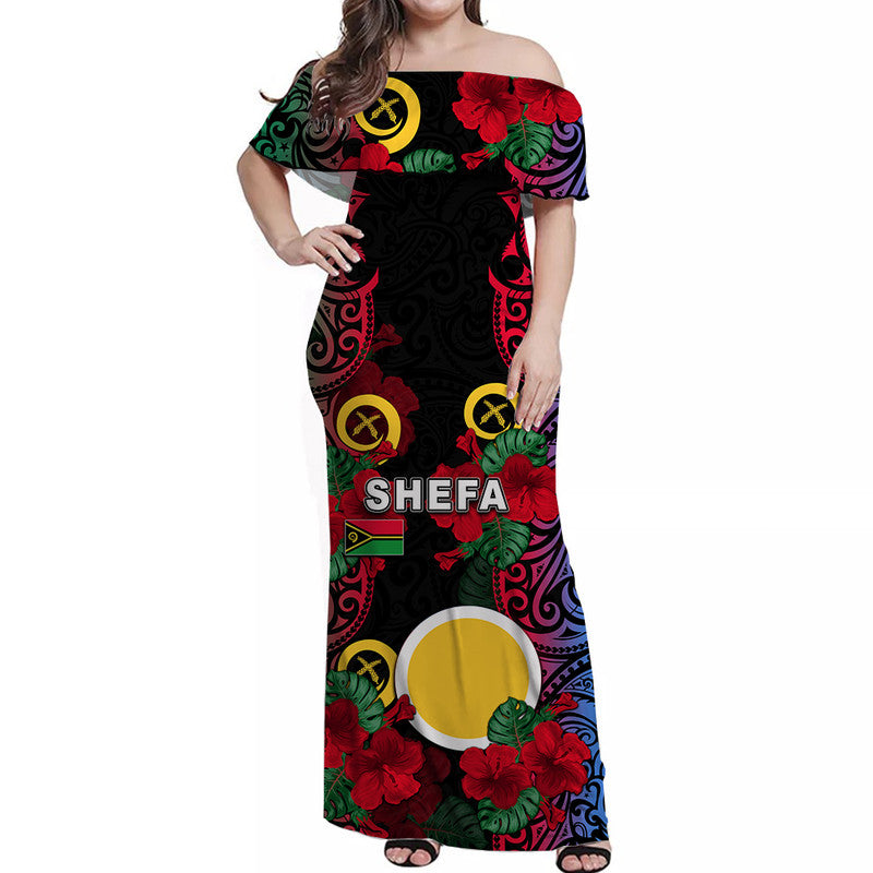 Vanuatu Shefa Matching Hawaiian Shirt and Dress with Polynesian Hibiscus LT6 - Polynesian Pride