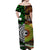 New Zealand Maori Aotearoa And Australia Aboriginal Off Shoulder Long Dress Together - Green LT8 - Polynesian Pride