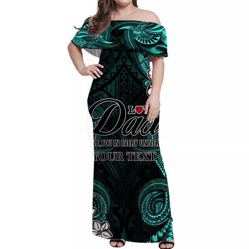 Custom Matching Hawaiian Shirt and Dress Polynesian Fathers Day I Love You In Every Universe Turquoise LT8 - Polynesian Pride