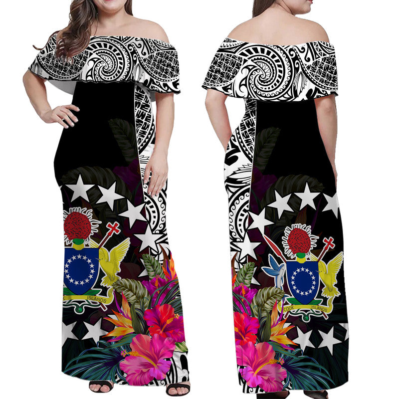 Cook Island Matching Dress and Hawaiian Shirt Polynesian Tropical Flowers LT9 - Polynesian Pride
