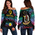 Vanuatu Proud To Be A Ni-Van - Polynesian Pattern Off Shoulder Sweater - Shefa Province LT7 Women Black - Polynesian Pride