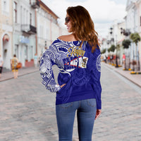 American Samoa Flag Day Off Shoulder Sweater Mix Style LT7 - Polynesian Pride