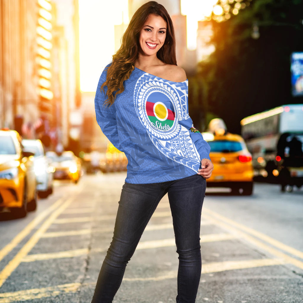 (Custom Personalised) Vanuatu Shefa Province Off Shoulder Sweater Shefa Emblem LT7 - Polynesian Pride