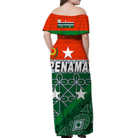 Penama Province Off Shoulder Long Dress Vanuatu Pattern Unique Style LT8 - Polynesian Pride