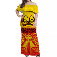 Marquesas Islands Off Shoulder Long Dress Special Style - Gradient Yellow LT8 - Polynesian Pride