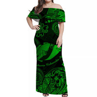 Hawaii State Fish: Humuhumu Nukunuku Apuaa Polynesian Matching Dress and Hawaiian Shirt Matching Couples Outfit Unique Style Green LT8 - Polynesian Pride