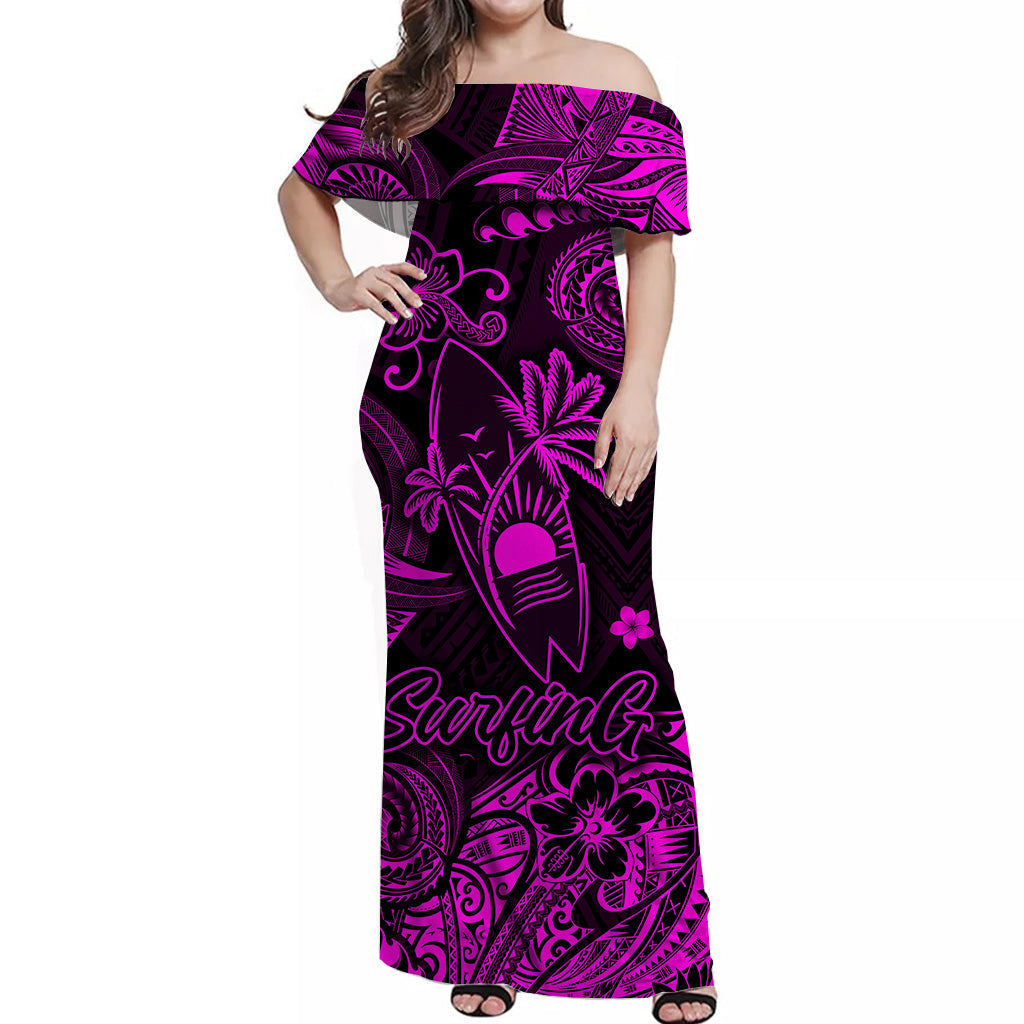 Hawaii Surfing Polynesian Matching Dress and Hawaiian Shirt Matching Couples Outfit Unique Style Pink LT8 - Polynesian Pride