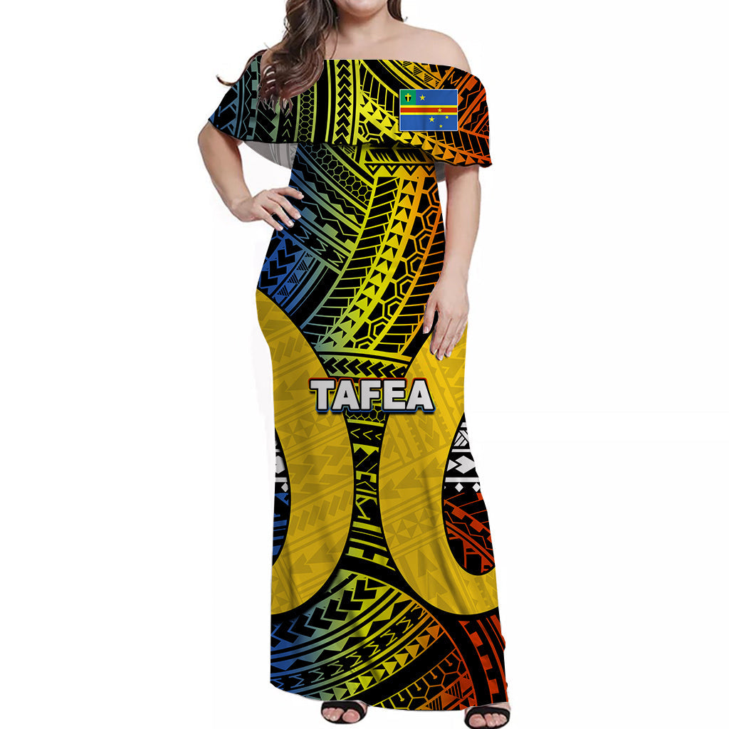 Polynesian Tafea Of Vanuatu Off Shoulder Long Dress LT6 Women Art - Polynesian Pride